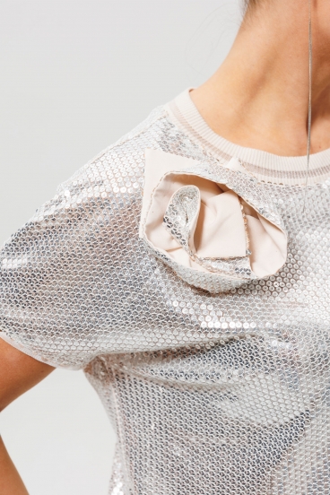 Серебристый костюм с пайетками арт. 1277