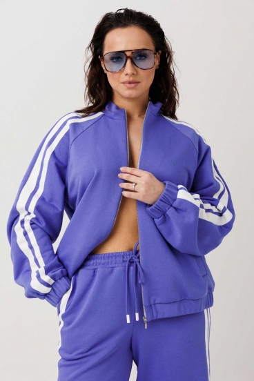 Костюм женский "Mislana" синий - лампасы