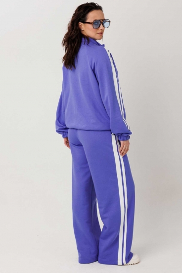 Костюм женский "Mislana" синий - лампасы