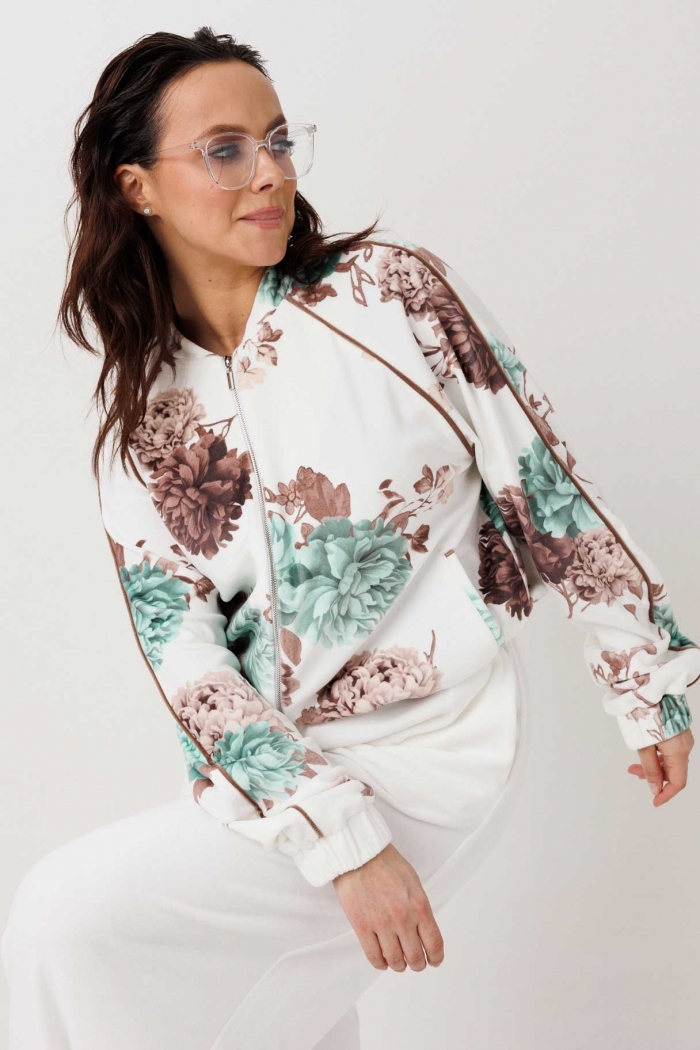 Костюм женский "Mislana" 1301 (мята/белый)