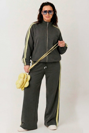 Костюм женский "Mislana" синий - лампасы