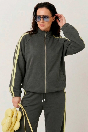 Костюм женский "Mislana" синий - лампасы