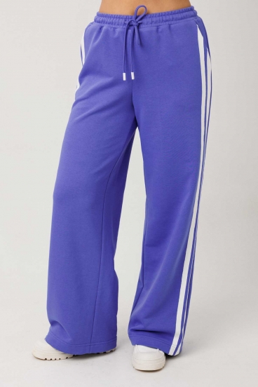 Костюм женский "Mislana" синий - лампасы