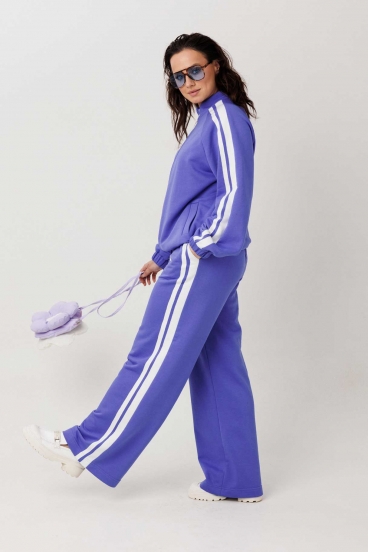 Костюм женский "Mislana" синий - лампасы