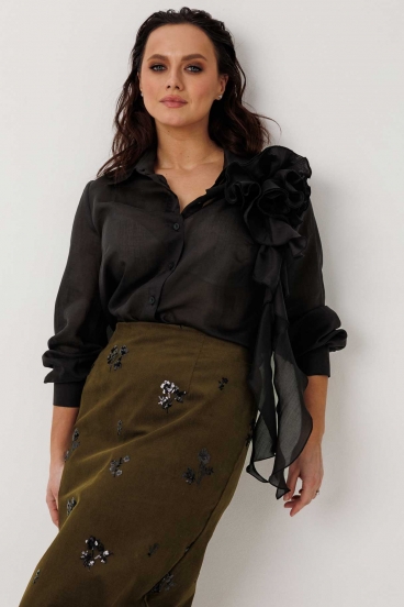 Блуза женская "Mislana" черная
