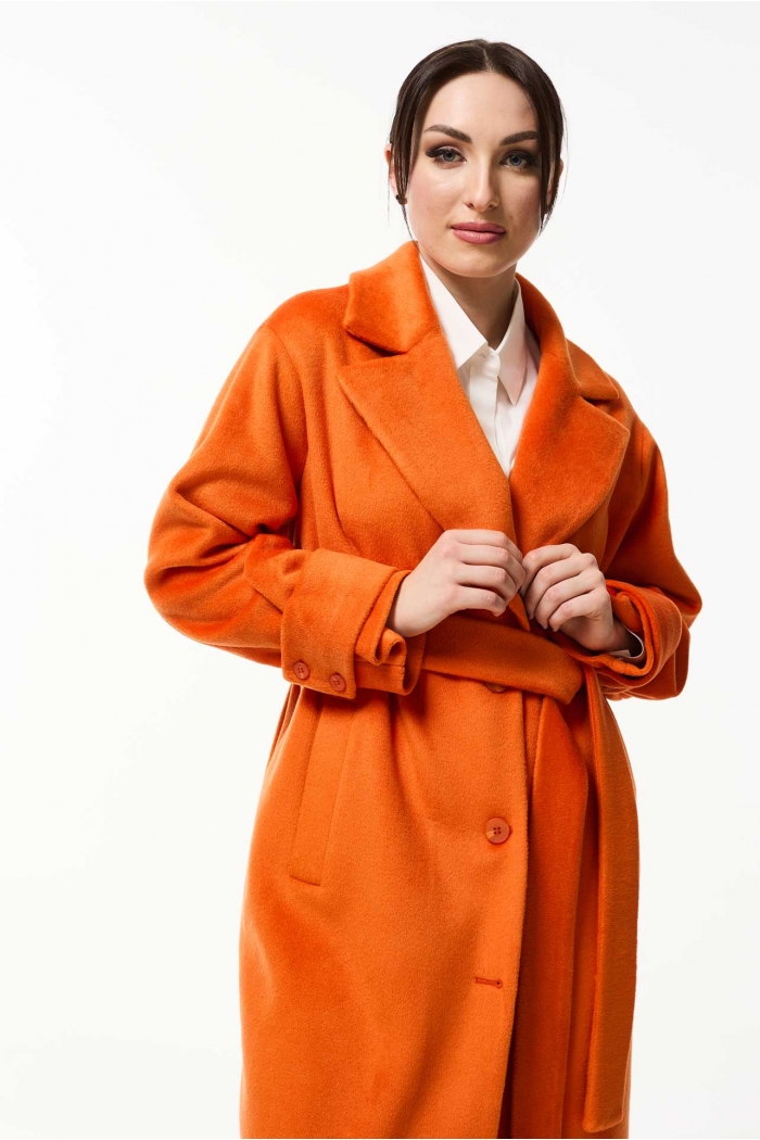 Пальто женское "Mislana" 1064 оранж-4
